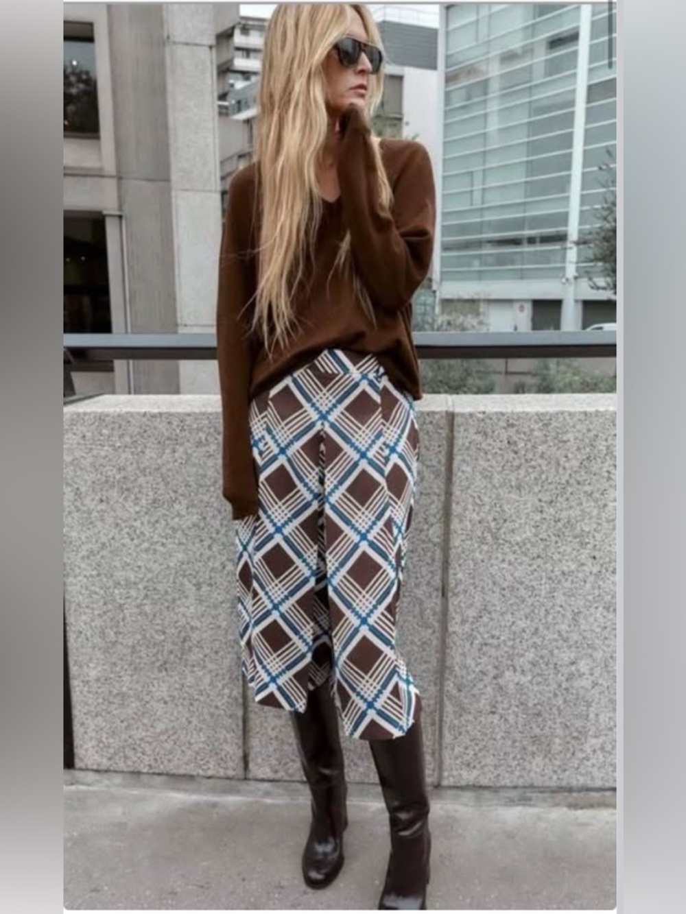 Zara NWT Plaid  Pleated Culottes/ Shorts in Sz XS